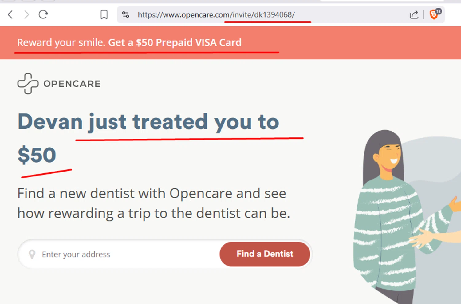 Opencare promo code screenshot showing code dk1394068 applied at Opencare checkout page. Uploaded by SimplyCodes community member carmennoviko on Aug 12, 2025