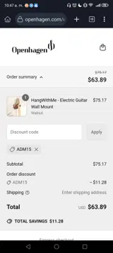 ADM15 coupon verification screenshot