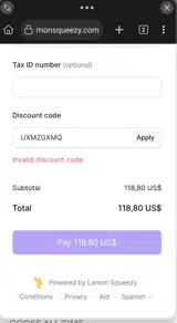 UXMZGXMQ coupon verification screenshot
