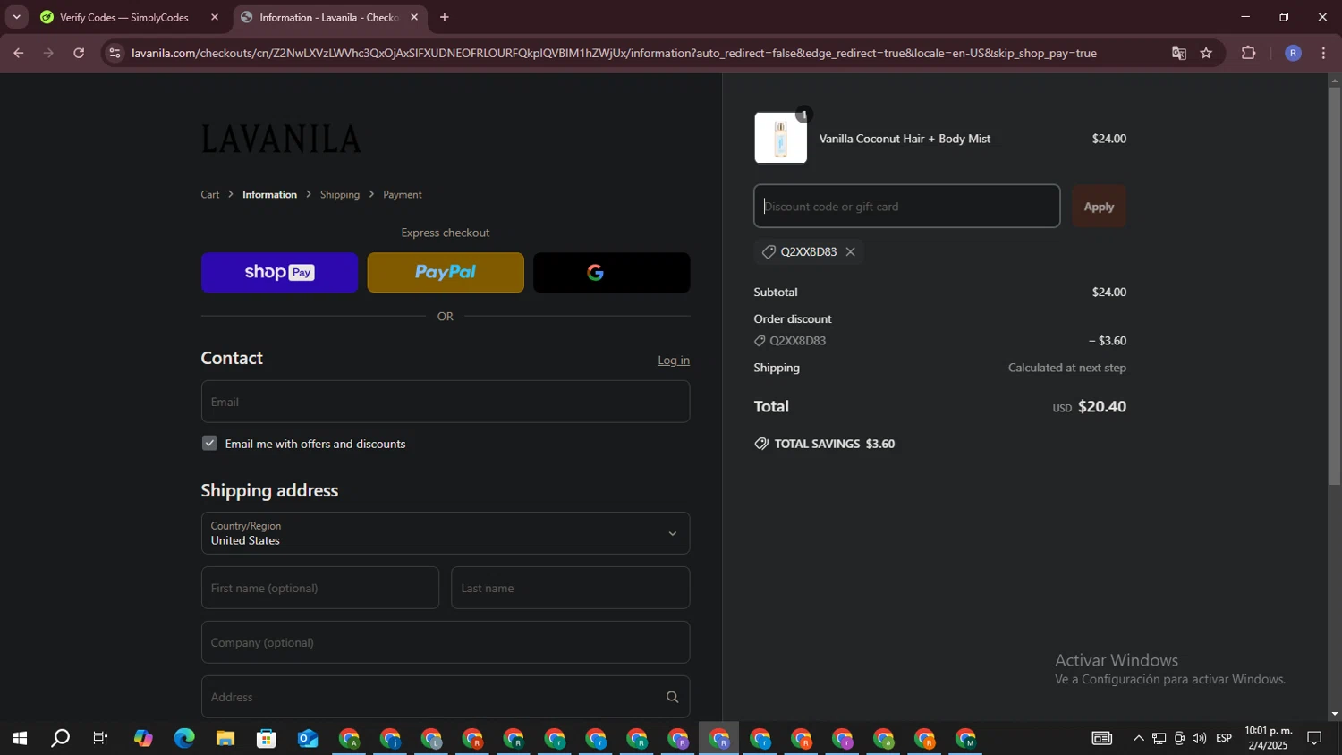 Open Studio discount code screenshot showing code SAVE20 applied at Open Studio checkout page. Uploaded by SimplyCodes community member MDLECHUZA on Apr 3, 2025