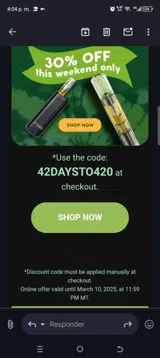 O.penVAPE coupon verification screenshot
