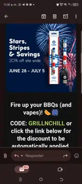O.penVAPE coupon verification screenshot