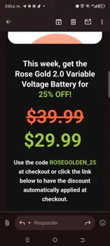 O.penVAPE coupon verification screenshot