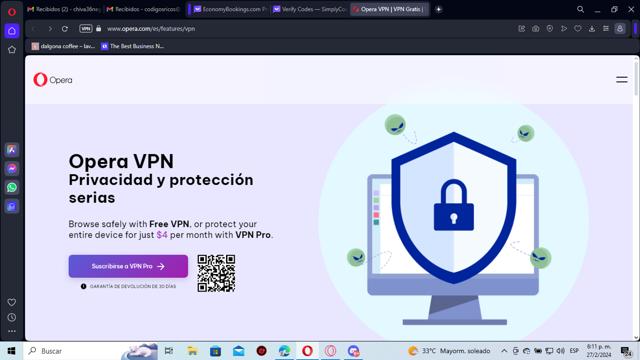 Opera checkout page showing Opera promo code box | Screenshot taken by SimplyCodes community member on Feb 27, 2024