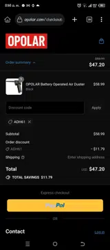 ADH61 coupon verification screenshot