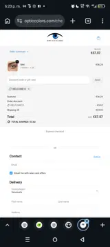 WELCOME10 coupon verification screenshot