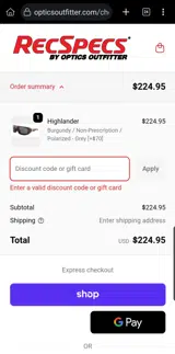 prime35 coupon verification screenshot