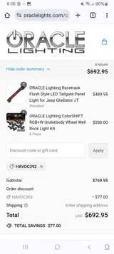 HAVOC392 coupon verification screenshot
