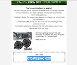 COMEBACK20 coupon verification screenshot