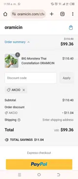 AKCIO coupon verification screenshot