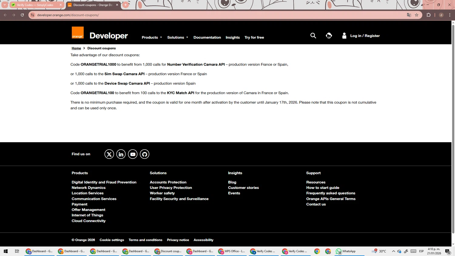 Orange Travel checkout page showing Orange Travel promo code box | Screenshot taken by SimplyCodes community member on Jan 21, 2026