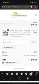 THANKYOU coupon verification screenshot