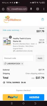 LaborDay2024 coupon verification screenshot