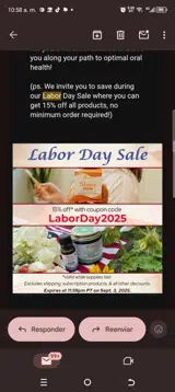 Laborday2025 coupon verification screenshot