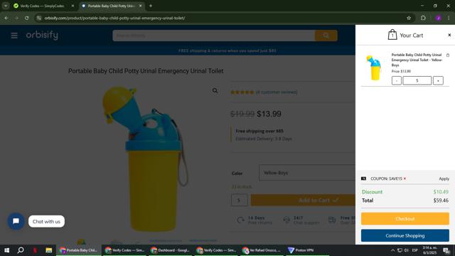 Orbisify checkout page showing Orbisify promo code box | Screenshot taken by SimplyCodes community member on Mar 6, 2025