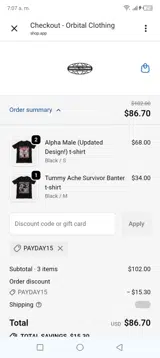 Payday15 coupon verification screenshot