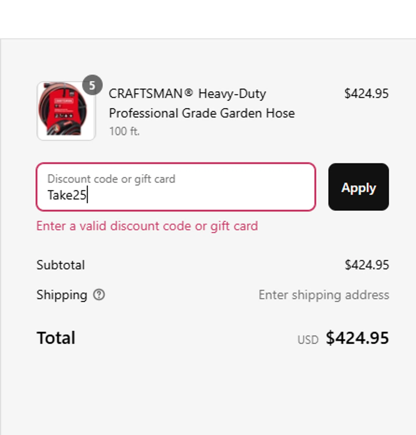 Orbit Irrigation promo code screenshot showing code Take25 applied at Orbit Irrigation checkout page. Uploaded by SimplyCodes community member Geran369 on Jul 25, 2025