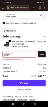 REFRESH coupon verification screenshot