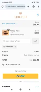 ORCHID20% coupon verification screenshot