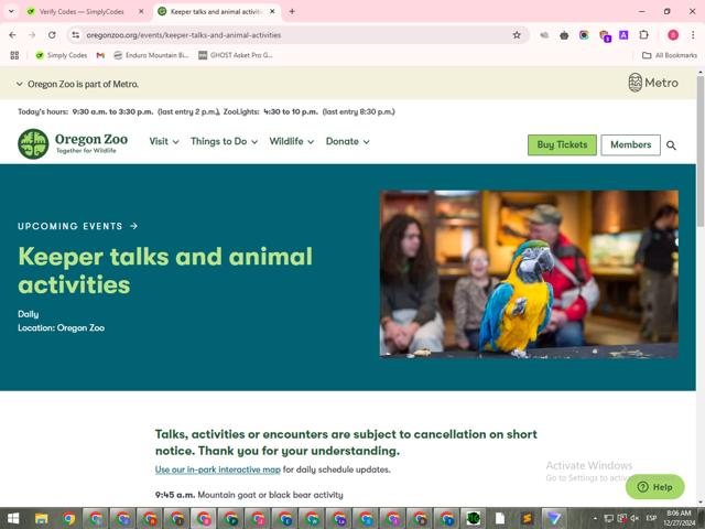 Oregon Zoo checkout page showing Oregon Zoo discount code box | Screenshot taken by SimplyCodes community member on Dec 27, 2024
