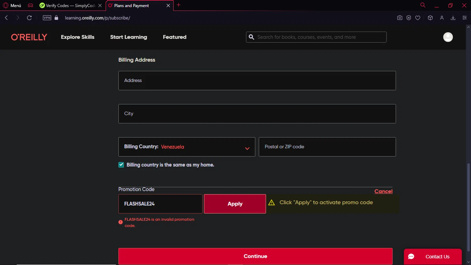 O'Reilly coupon code screenshot showing code FLASHSALE24 applied at O'Reilly checkout page. Uploaded by SimplyCodes community member Formama on Feb 1, 2025