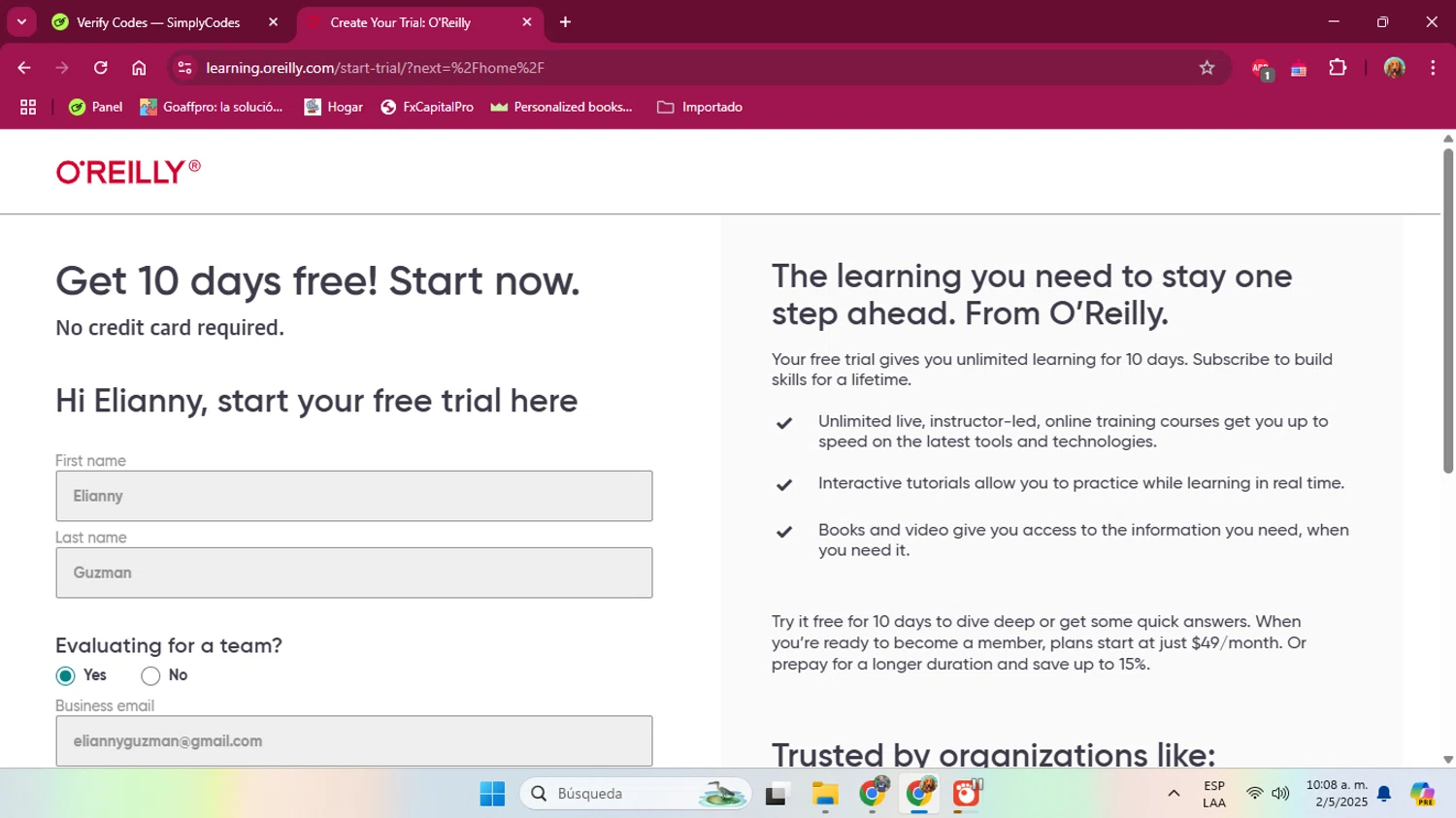 O'Reilly coupon code screenshot showing code FALLSAVINGS24 applied at O'Reilly checkout page. Uploaded by SimplyCodes community member ENGP2105 on May 2, 2025