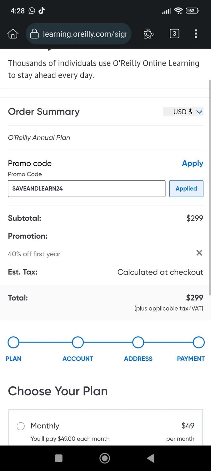 where to use O'Reilly promo code box