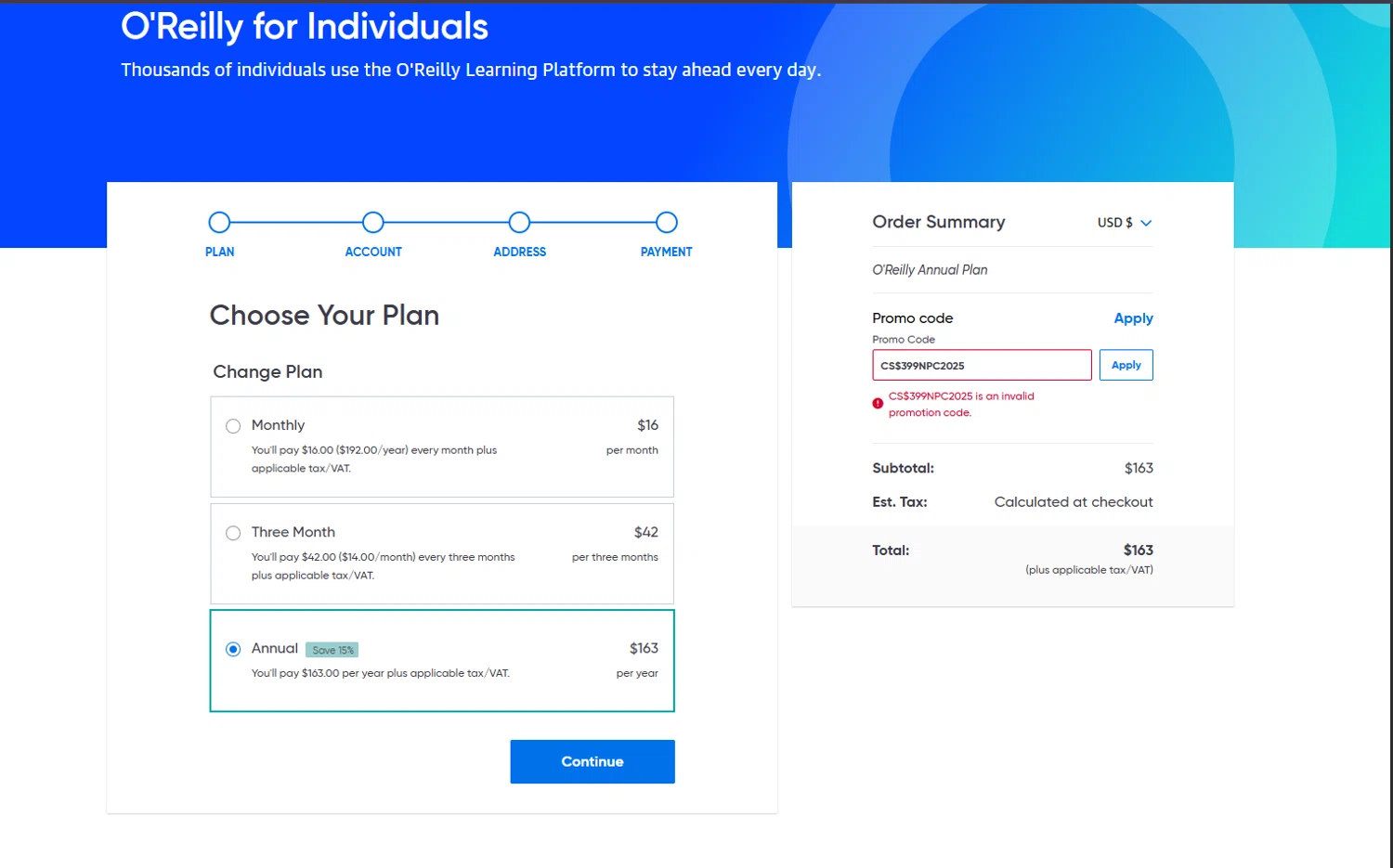 O'Reilly coupon code screenshot showing code CS$399NPC2025 applied at O'Reilly checkout page. Uploaded by SimplyCodes community member suppahdealz on Aug 13, 2025
