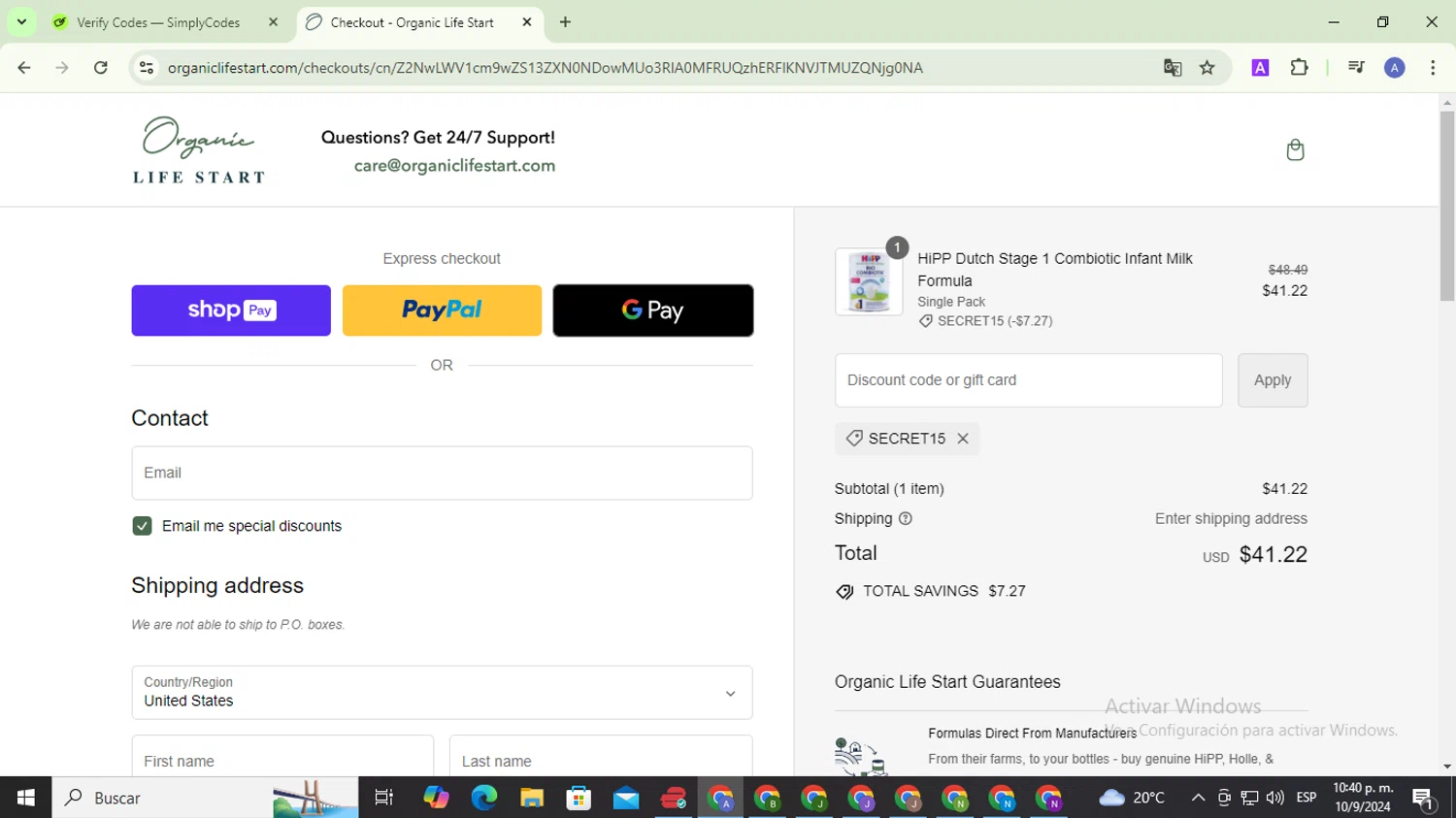 how to use Organic Life Start coupons