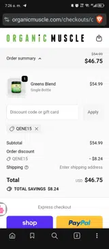 QENE15 coupon verification screenshot