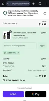 COELCTIVO coupon verification screenshot