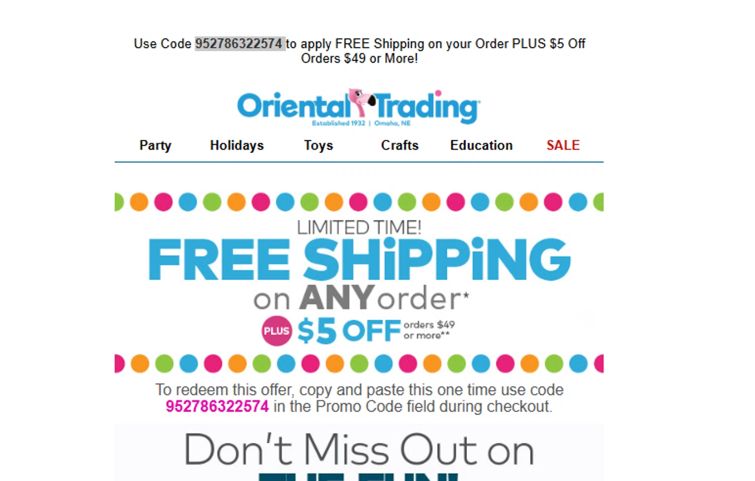 Oriental Trading Promo Codes - $10 Off Jun 2025