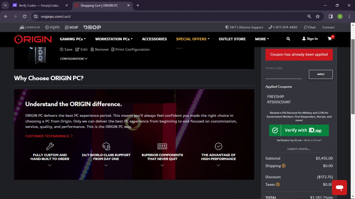 how to use Origin PC coupons