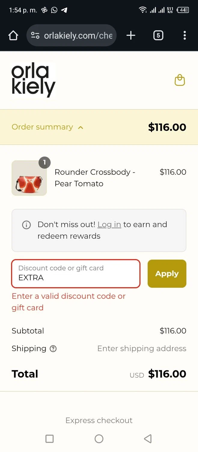 Orla Kiely promo code screenshot showing code EXTRA applied at Orla Kiely checkout page. Uploaded by SimplyCodes community member Miggy2024 on Aug 12, 2025