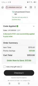 Orlando City SC coupon verification screenshot