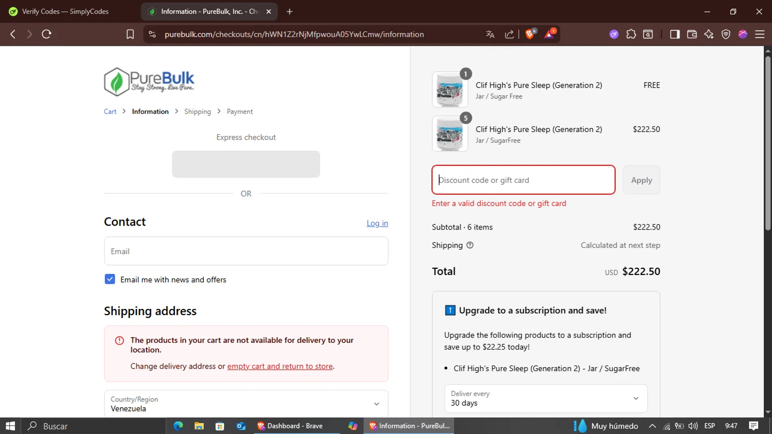 Orleans Home Fragrances promo code screenshot showing code BACK2SCHOOL applied at Orleans Home Fragrances checkout page. Uploaded by SimplyCodes community member Suguru_Geto on Aug 8, 2025