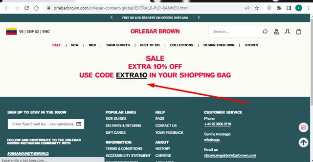 Orlebar Brown checkout page showing Orlebar Brown discount code box | Screenshot taken by SimplyCodes community member on Aug 27, 2022