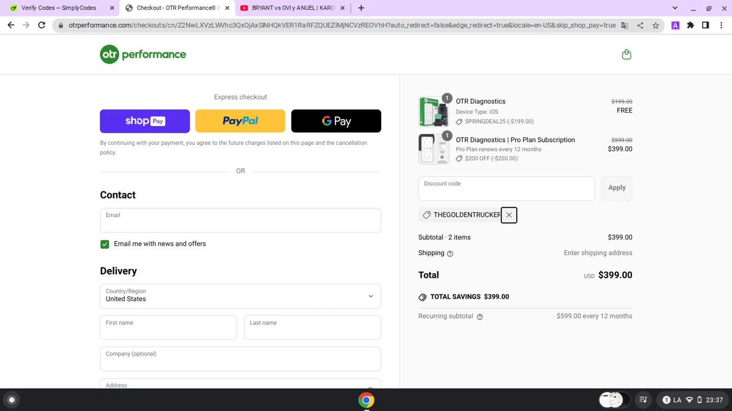 Ornate Home discount code screenshot showing code ornate10 applied at Ornate Home checkout page. Uploaded by SimplyCodes community member lapampita on Apr 23, 2025