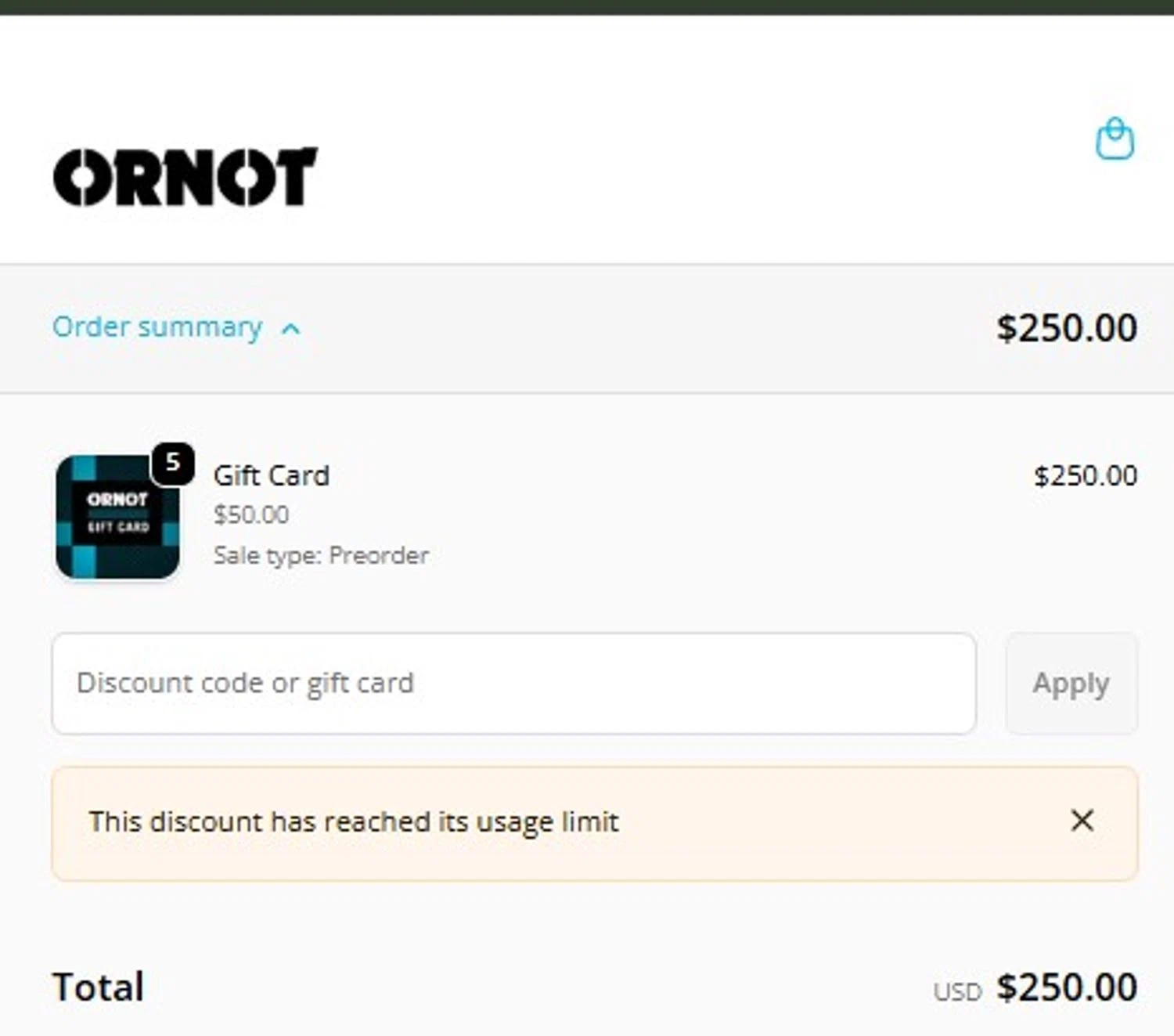 Ornot Bike discount code screenshot showing code TV9D8KFX applied at Ornot Bike checkout page. Uploaded by SimplyCodes community member Eugeni on Dec 25, 2025