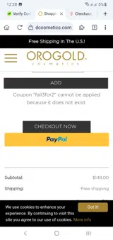 FALL3FOR2 coupon verification screenshot