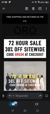 Oro30 coupon verification screenshot