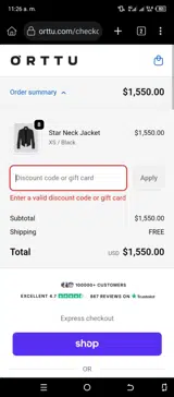 BLACK30 coupon verification screenshot