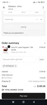 HOTSALES coupon verification screenshot