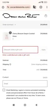 WELCOME coupon verification screenshot