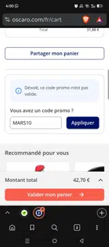 MARS10 coupon verification screenshot