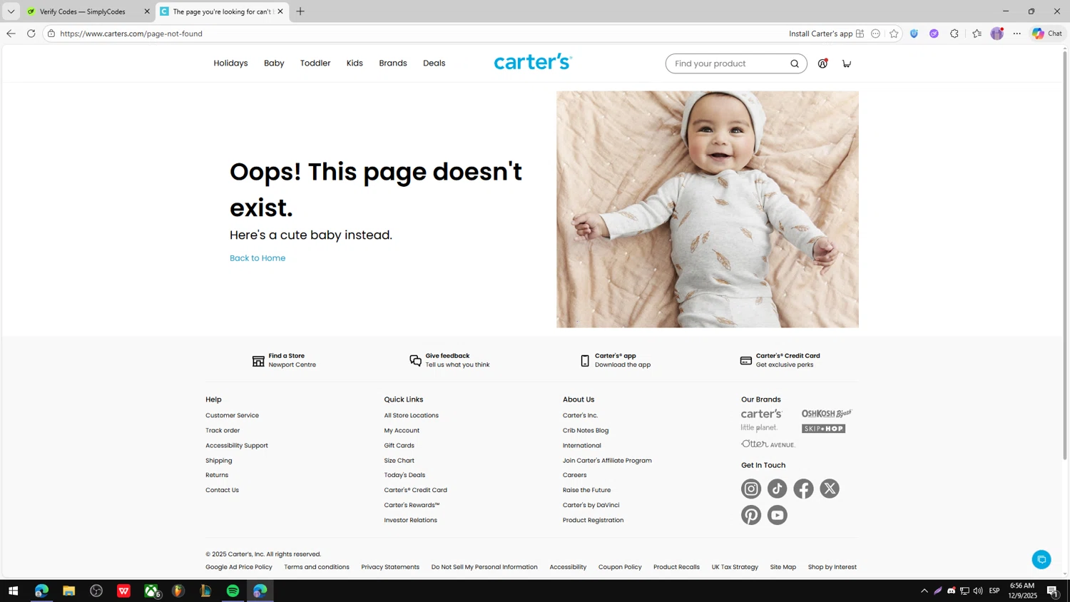 OshKosh B'gosh promo code screenshot showing code CYBER20 applied at OshKosh B'gosh checkout page. Uploaded by SimplyCodes community member fghfgefds2 on Dec 9, 2025