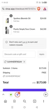 summerfriday coupon verification screenshot
