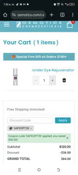 Safeopt30 coupon verification screenshot