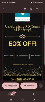 Grand50 coupon verification screenshot