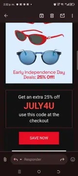 JULY4U coupon verification screenshot